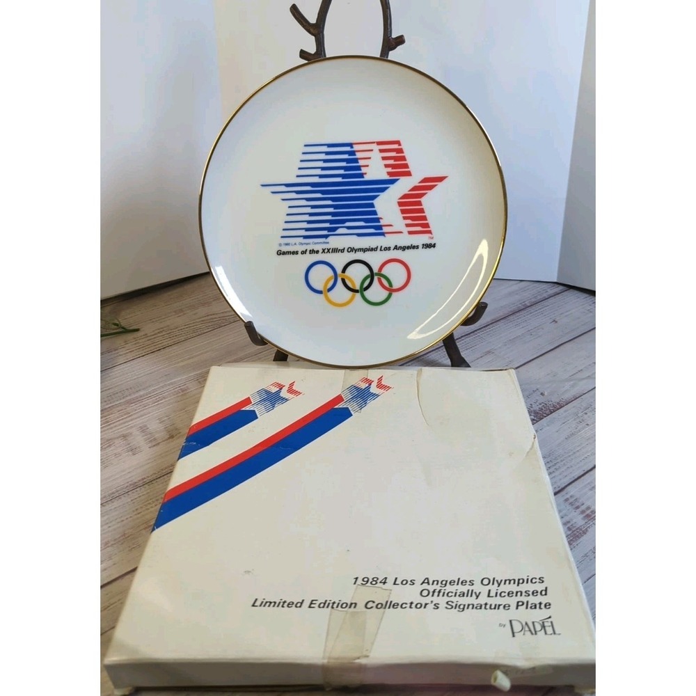 1984 Olympic Games Los Angeles Plate "Stars in Motion" Signed  and Numbered 9556